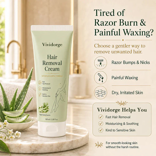 VIVIDORGE™ Natural Gentle Hair Removal Cream | For Women & Men, Sensitive Skin