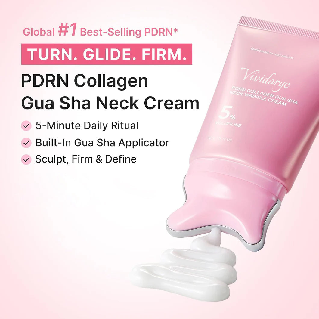 🦢Vividorge Neck Wrinkle Eraser! Built-In Gua Sha Cream w/5% Anemarrhena Root Complex + PDRN Korean Skincare