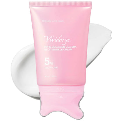 🦢Vividorge Neck Wrinkle Eraser! Built-In Gua Sha Cream w/5% Anemarrhena Root Complex + PDRN Korean Skincare