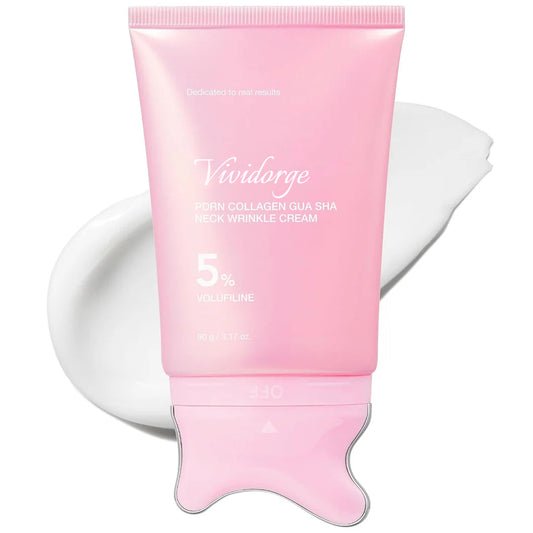 🦢Vividorge Neck Wrinkle Eraser! Built-In Gua Sha Cream w/5% Anemarrhena Root Complex + PDRN Korean Skincare