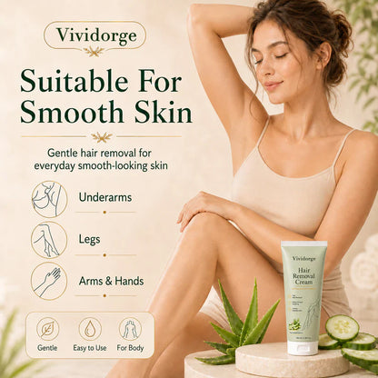 VIVIDORGE™ Natural Gentle Hair Removal Cream | For Women & Men, Sensitive Skin