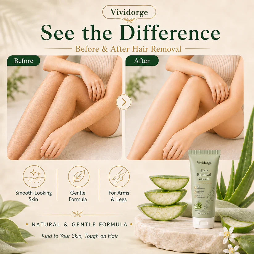 VIVIDORGE™ Natural Gentle Hair Removal Cream | For Women & Men, Sensitive Skin